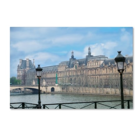 Cora Niele 'The Louvre Palace And Seine River' Canvas Art,30x47